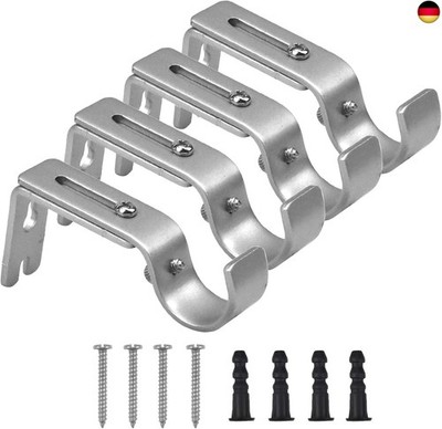 HQdeal Halterung Gardinenstange 4 Stück Gardinenstangenhalter Vorhangstangen