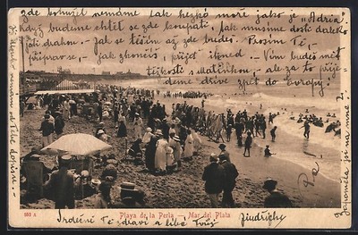 Mar de Plata, Playa de la Perla, Ansichtskarte 