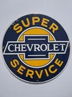 Chevrolet Super Service 11.25" Round Porcelain Sign~Vintage~Factory Sealed