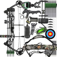 Set Frecce Arco Composte 19-70lbs Regolabili Adulti Alluminio 320fps Tiro con l'Arco Caccia