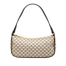 Celine Macadam Handbag, Handbag Pouch, White/Brown, Women's CELINE GZl1gebo