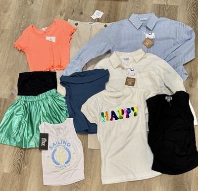 GIRL'S SIZE 10 (M) BOUTIQUE CLOTHING LOT BUNDLE 10 piece TOPS PANTS SKORT New