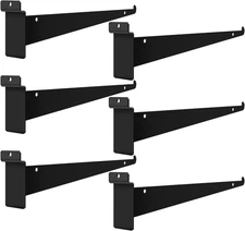 6 Pack Slatwall Shelf Brackets 12 inch Heavy Duty Metal Shelf Brackets for Sh...