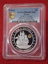 2018 TUVALU S$1 SILVER H.M.S VICTORY HISTORIC WARSHIPS PCGS PR69DCAM #MF-1229