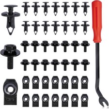 45PCS Engine Under Cover Splash Shield Guard Body Bolts Screws Black