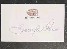 Lenny Wilkens Signed Autographed 3x5 Custom Index Card Hawks Cavs HOF