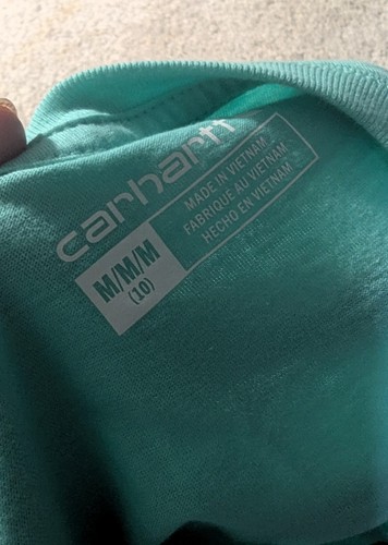 Girls or Boys Carhartt Teal Long Sleeve T-shirt Size 10 (M) - Picture 6 of 6