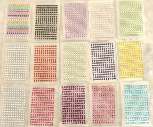 352 Self Adhesive Diamante Stick On Rhinestones Gems Crystals Beads sizes 2-5mm - Picture 2 of 17