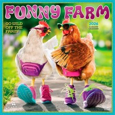 Avanti Funny Farm OFFICIAL | 2026 12x24" Square Wall Calendar | Plastic-Free