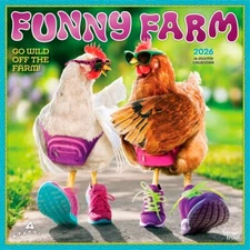 Avanti Funny Farm OFFICIAL | 2026 12x24" Square Wall Calendar | Plastic-Free
