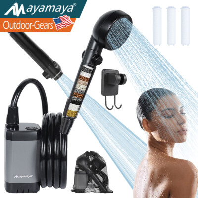 #ad Portable Camping Shower 6000mAh Rechargeable Outdoor Camp Pump for Hiking Travel $39.99