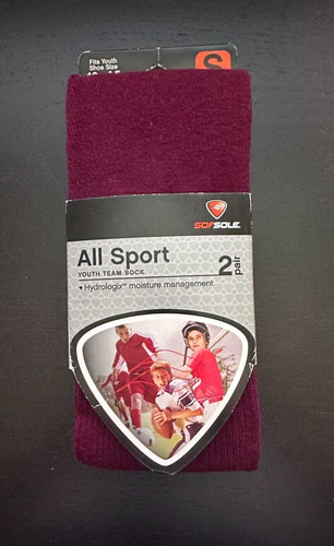 Sof Sole Youth All Sport Select Team Socks, Maroon, Size Y10-4.5 - Picture 2 of 3