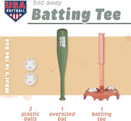 NEW! Franklin Sports Toddler Baseball Batting Tee Set: Bat, Balls + Tee, Age: 3+ - Picture 3 of 14