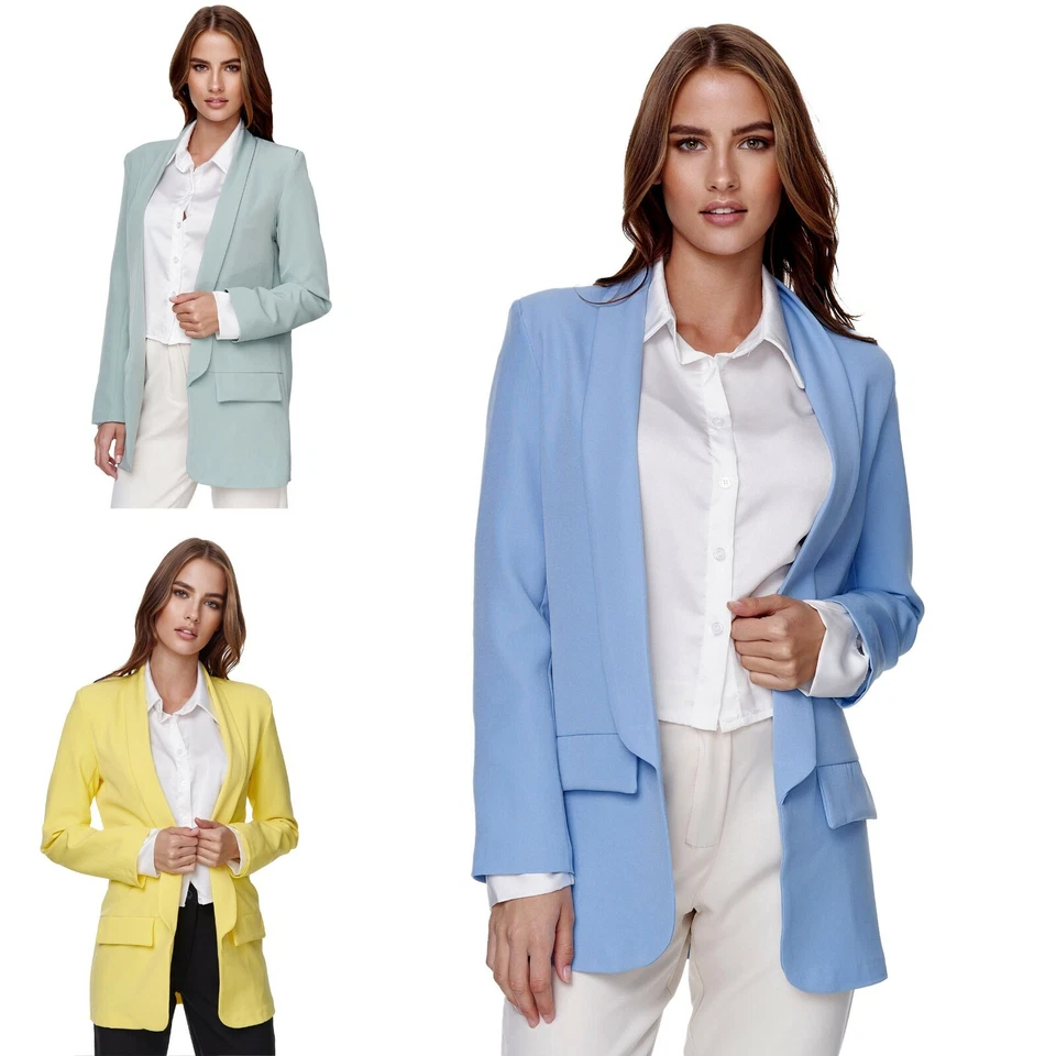 Damen Anzugjacke Blazer Revers Sakko Jacke Slim Fit Mantel Business Outwear XS-L - Bild 1 von 1