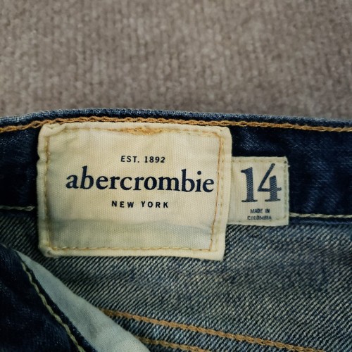 Abercrombie & Fitch Kilburn Jean Boys Teen Size 14 Blue Low Rise Boot Button Fly - Picture 11 of 15