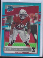 ISAIAH SIMMONS 2020 DONRUSS OPTIC AQUA HOLO RATED ROOKIE RC #D /299
