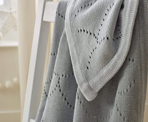 Clair de lune Cotton Dip Dye Pointelle Decke in Grau 70 cm x 90 cm - Bild 3 von 4