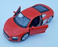 Blitz Versand Audi R8 V10 2016 Rot / Red Welly Modell Auto 1:34 Neu & Ovp Box