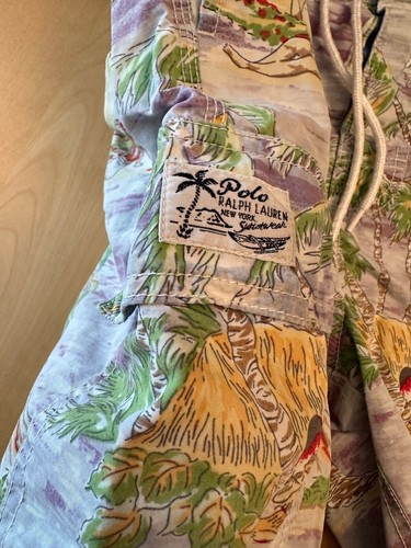 POLO BY RALPH LAUREN HAWAIIANISCHES THEMA PALMEN SURF GEFÜTTERTE BADEHOSE HERREN XL - Bild 3 von 9