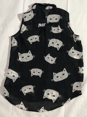 Xhilaration Tank Top Girl SP 6-6x All Over Print Cat Witchy Goth Hippie Grunge - Picture 6 of 11