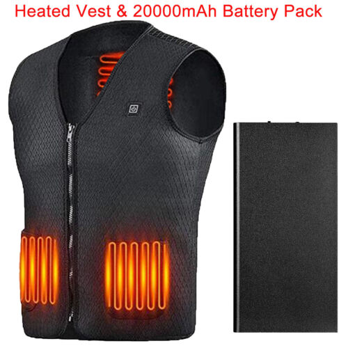 Unisex Electric Heated Vest + 20000mAh Battery Pack Heating Winter Warm Jacket - Picture 31 of 47