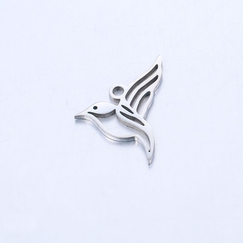 20pcs Stainless Steel Polished Bird Pendant Hollow Jewelry Making Charms - Picture 3 of 8