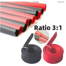 3:1 Black Red Dual Wall Heat Shrink Tubing Ratio Wire Wrap Marine Industrial Kit