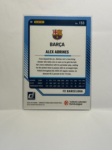 2024-25 Panini Donruss Euroleague Alex Abrines #153 - Picture 2 of 2