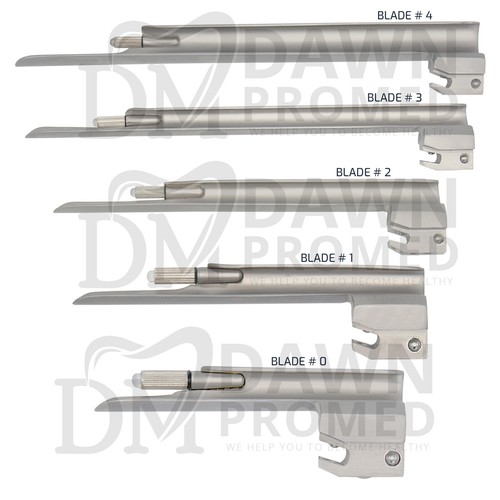 6 Pcs Miller Laryngoscope Kit 5 Conventional Blade 1 Handle W/FREE Case German G - Picture 10 of 12