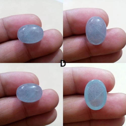 High Quality A+ Milky Blue Aquamarine Cabochon Loose Gemstone Jewelry For Making - Picture 5 of 12
