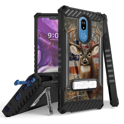 Cubierta trasera de la carcasa híbrida de grado militar probada con soporte para LG Stylo 5 - Imagen 16 de 17