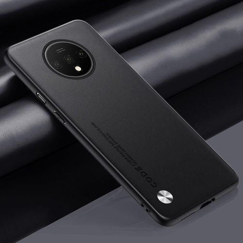 For OnePlus7 7Pro 7T 1+7t Pro Plain Leather Fabric Coated Rubber hard case cover - Picture 13 of 39