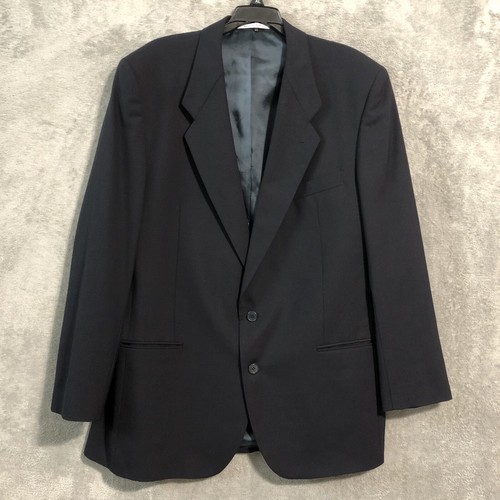 Vintage Yves Saint Laurent YSL Made in France Wool Jacket Blue Mens Size US 44 R