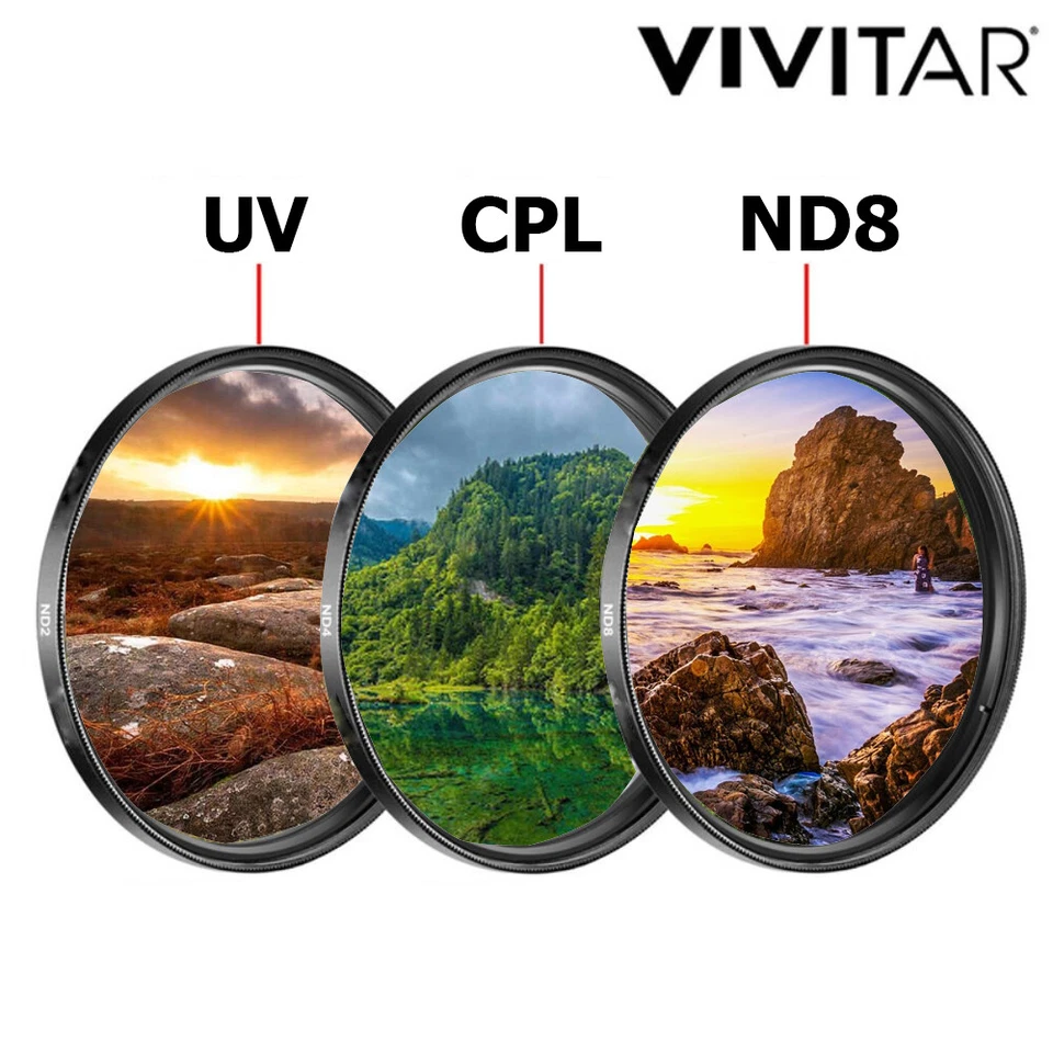 Vivitar UV CPL ND8 Filter Kit Multi-Coated HD Lenses for Canon Nikon Sony - Image 3 of 3