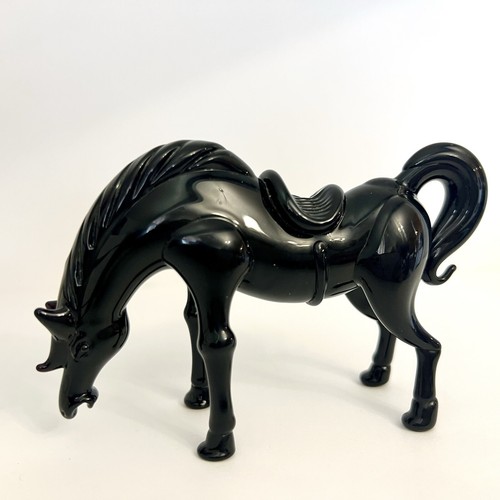 Black Vintage Glass Stallion Figurine Collectible Equine Horse - Picture 9 of 18