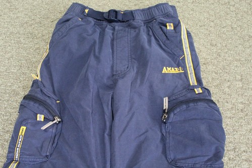 Y2K AMAX 08 Blue Cargo Convertible Zippered Belted Pants Youth Medium 10/12 - Picture 4 of 6