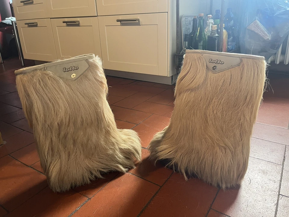 🔴 VINTAGE Lotto Anni 70 Pelo CAPRA BIANCA Donna Neve Stivali Boots N.40 Fashion - Immagine 2 di 4
