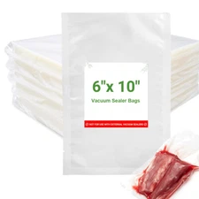 100/200 Pint Vacuum Sealer Bags 6"x10" Embossed 4 Mil Food Storage Saver Pre-Cut