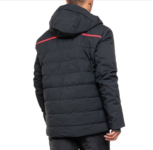 Rossignol Ski Hooded Jacket L-XL Full Zip Mens Black Insulated Winter Sports New - Picture 4 of 23
