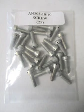 AN503-10-10 Fillister Head Screw 10-24 x 5/8" Slotted Steel - Lot of 25