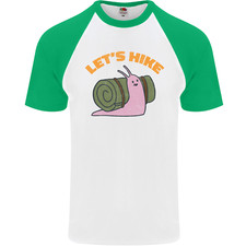 Lets Hike Funny Slug Trekking Walking Mens S/S Baseball T-Shirt