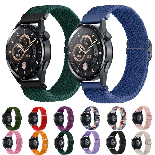 20/22 mm Suave Tejido Elástico Nailon Bucle Correa Deportiva Pulsera Universal - Imagen 3 de 112