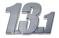 13.1 half marathon chrome auto emblem decal usa made