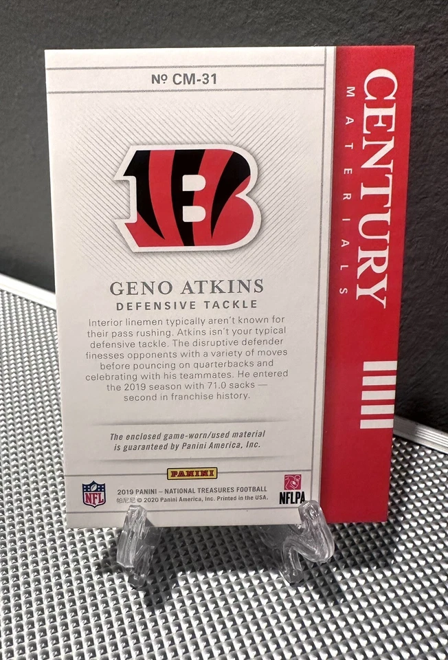 2019 National Treasures GENO ATKINS #/99 Jersey Century Material Legend🔥Bengals - Image 2 of 2