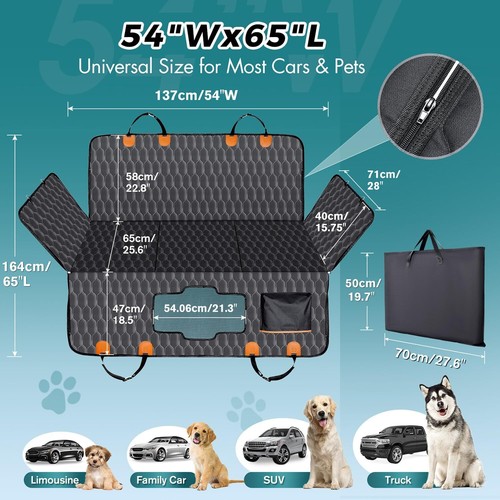 400lb Pet Car Dog Cat Back Seat Cover Hammock NonSlip Protector Mat Waterproof - Picture 6 of 9