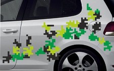 Camouflage Auto Aufkleber Pixel 3x3 Motorhaube Tattoo Sticker Tuning XXL 40x #82