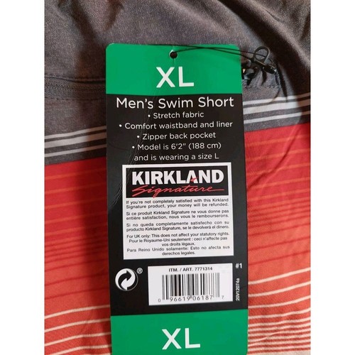 NEW! Kirkland Signature Men's Swim Short Gray & Orange Size XL - Picture 16 of 16