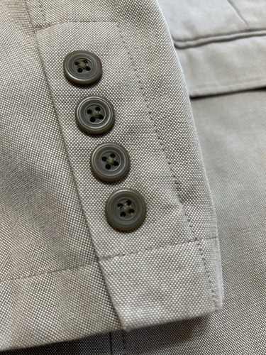 LL Bean Vintage Green Khaki Safari Field Sport Coat Mens 44R Blazer Elbow Patch - Picture 10 of 10