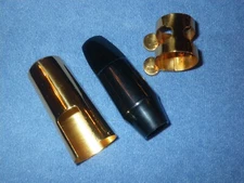 EASTERN MUSIC SOPRANO SAXOPHONE MOUTHPIECE + BRASS CAP & LIGATURE - SELMER STYLE