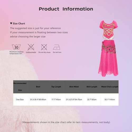 Women Costume Beads Outfits Tassel Set Lace-Up Performance Clothes Belly Chain - Picture 32 of 57